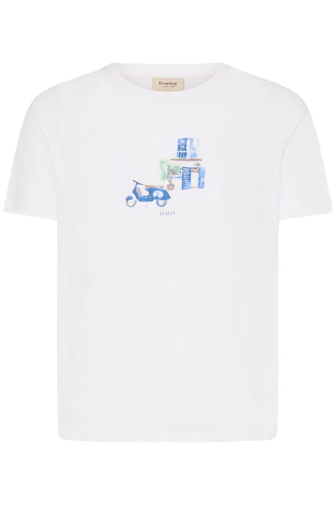 FRANSA Finley Italia Cotton T-Shirt - White