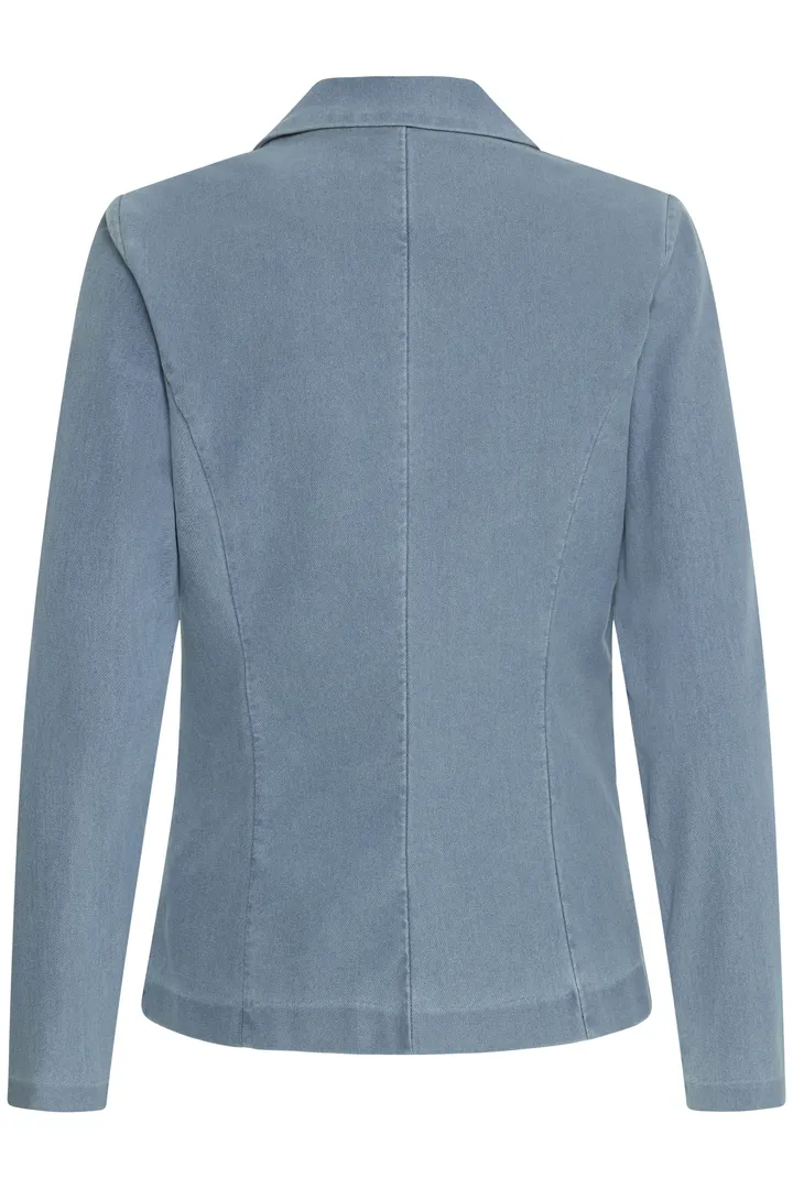 ICHI Kate Denim Blazer - Light Blue - Image 6