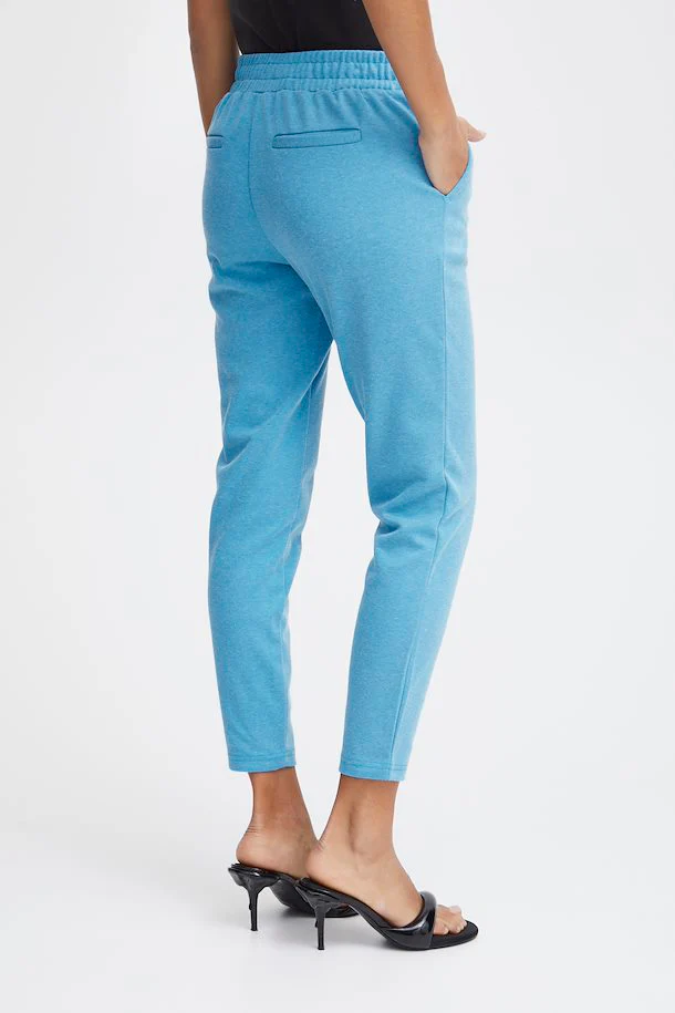ICHI : Kate Pique Pants - Blue - Image 2