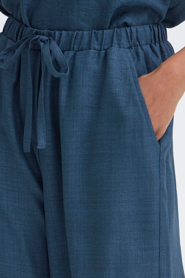 ICHI Katico Wide Leg Trousers - Navy - Image 4