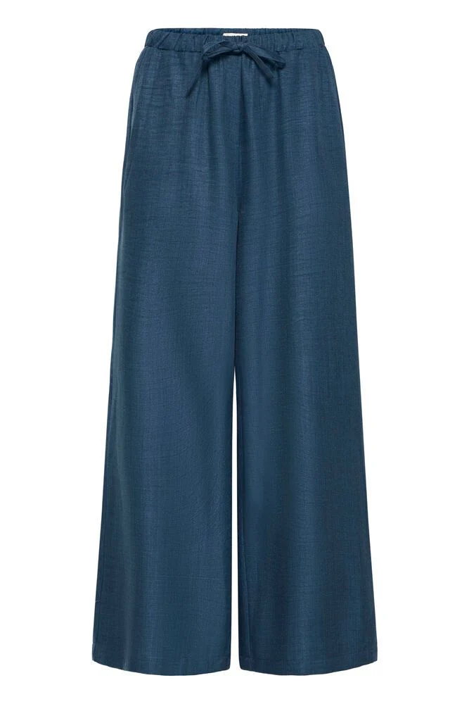 ICHI Katico Wide Leg Trousers - Navy - Image 8