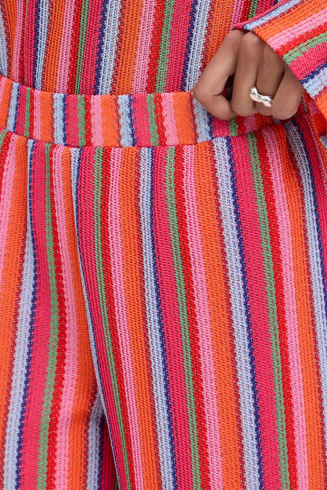 ICHI Libella Stripe Pants - Orange - Image 4