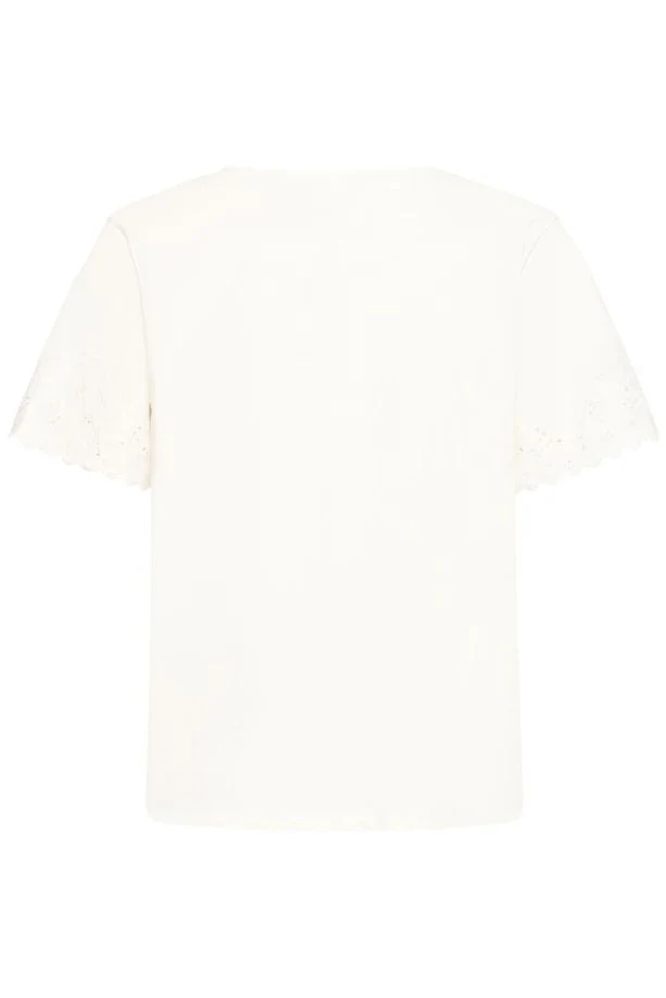 ICHI Mimmie V-Neck T-Shirt - White - Image 6