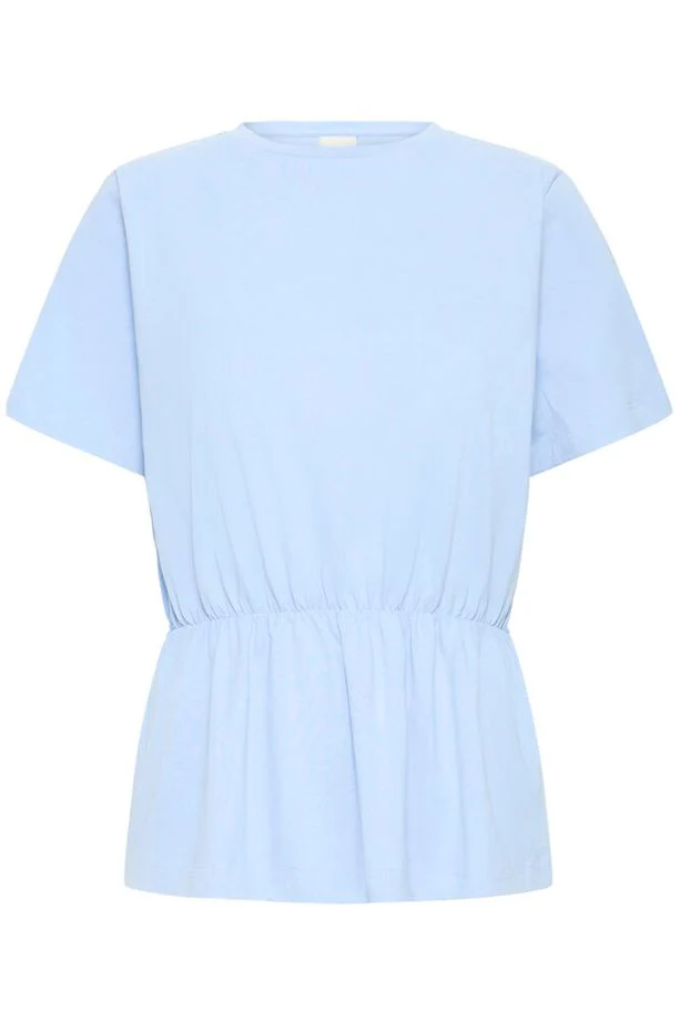 ICHI Noelia SS Elastic Waist T-Shirt - Blue
