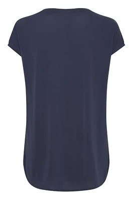 ICHI : Short Sleeve Top - Navy - Image 2