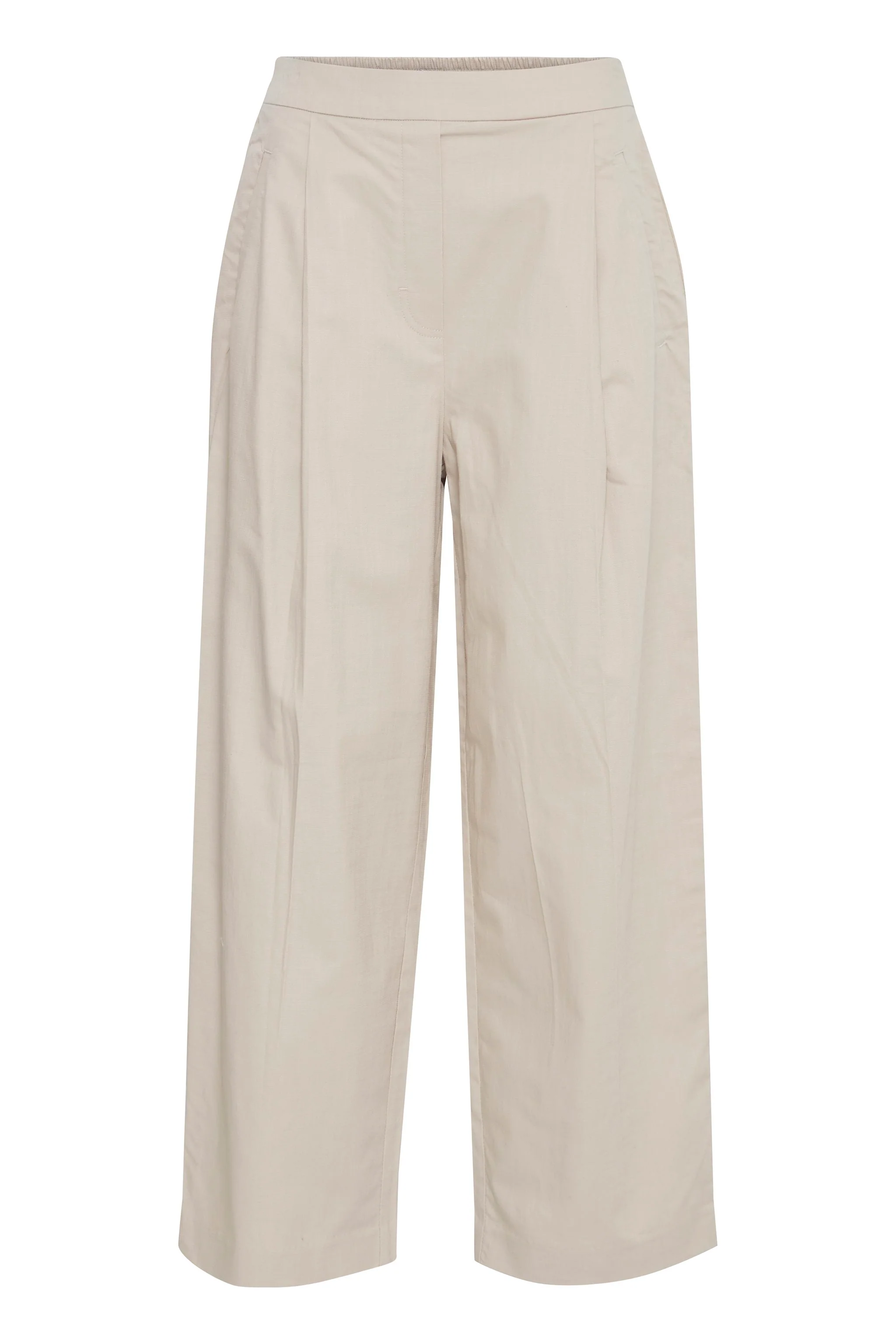 ICHI Unica Wide Leg Trousers - Cream - Image 5