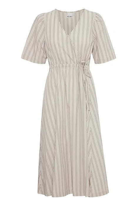 ICHI Vasilia Wrap Dress - Silver Gray