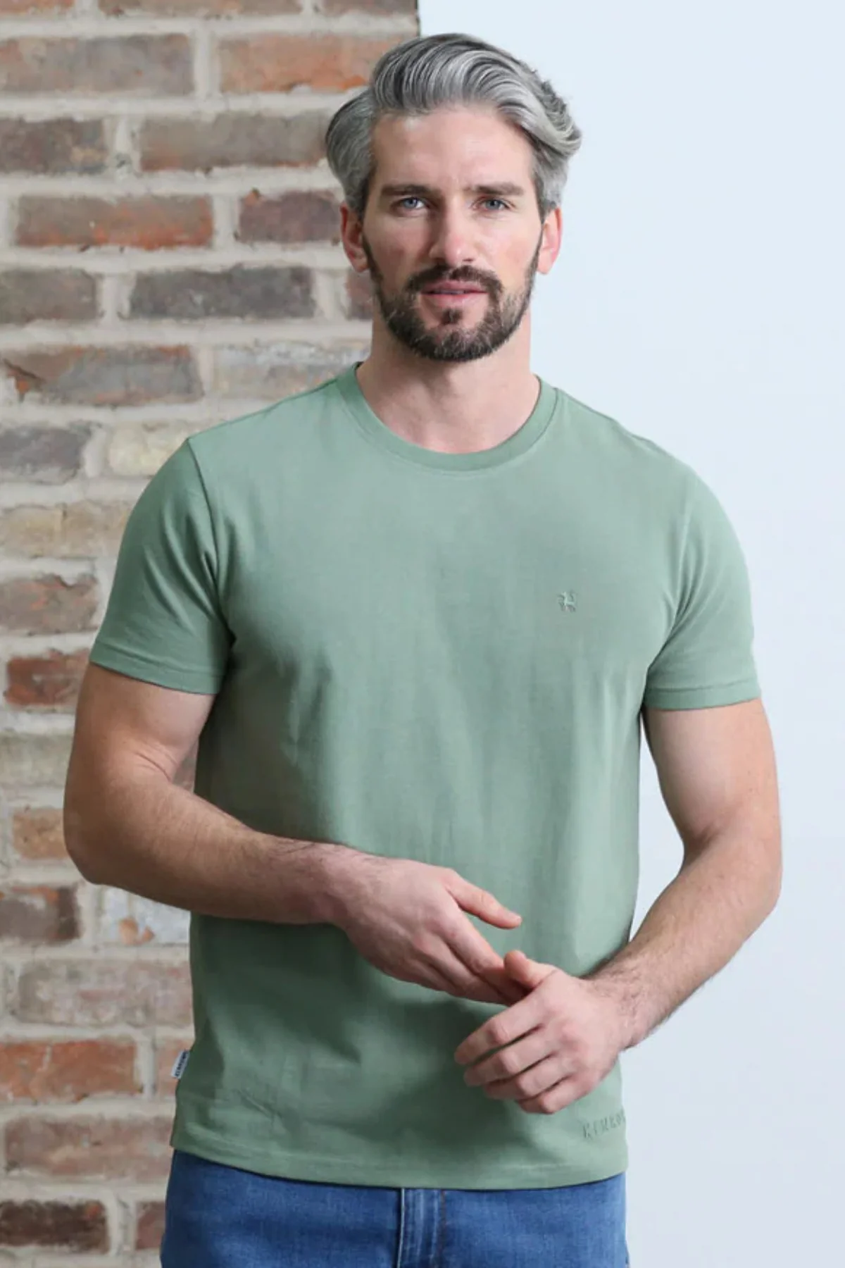 KENROW Jax Brushed T-Shirt - Basil Green - Image 2
