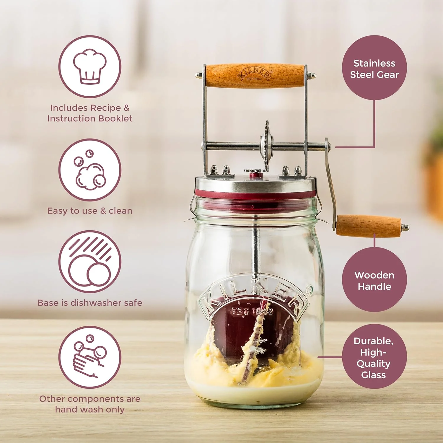 KILNER Butter Churner 1 Litre - Image 2