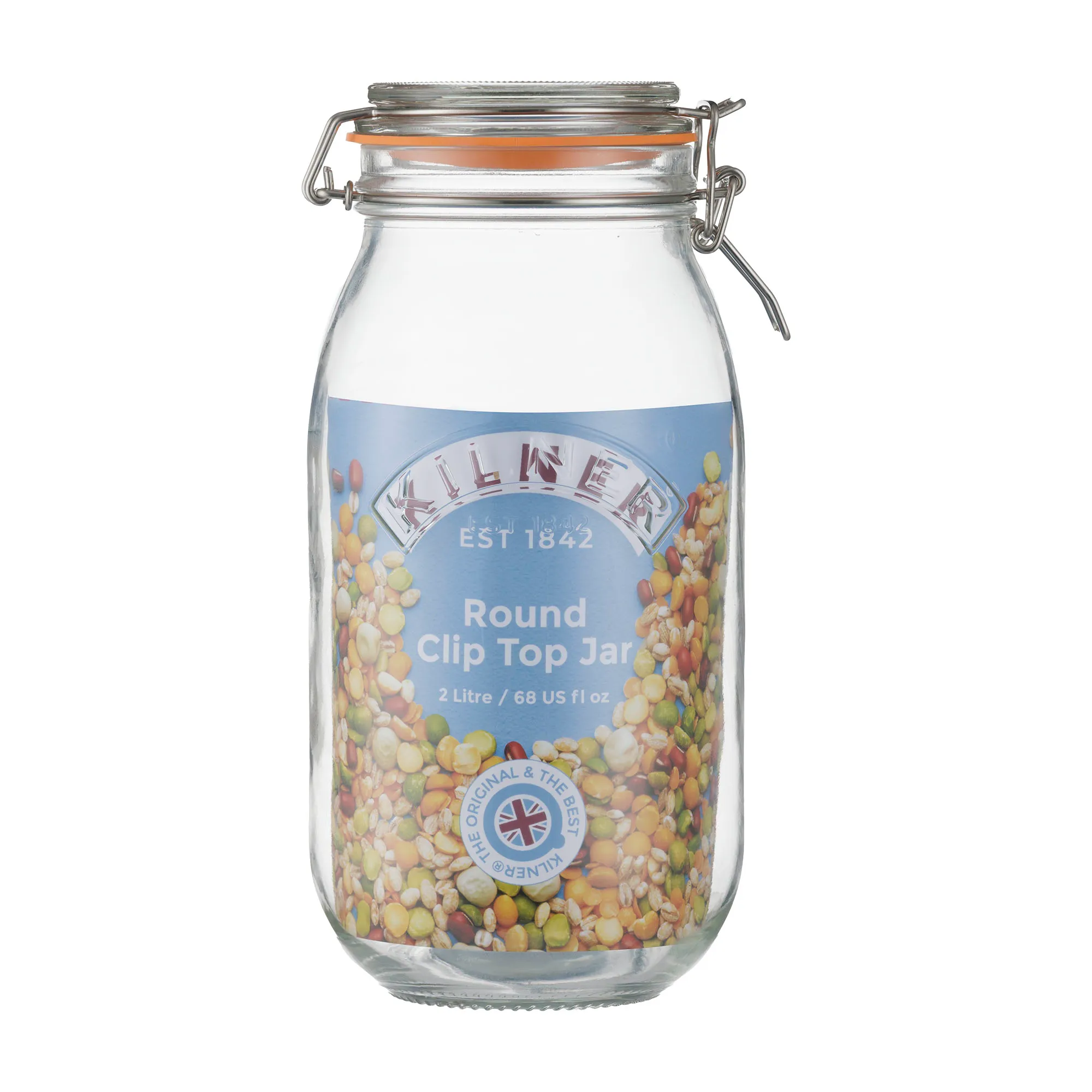 KILNER Clip Top Round Glass Jar 2 Litre - Image 3
