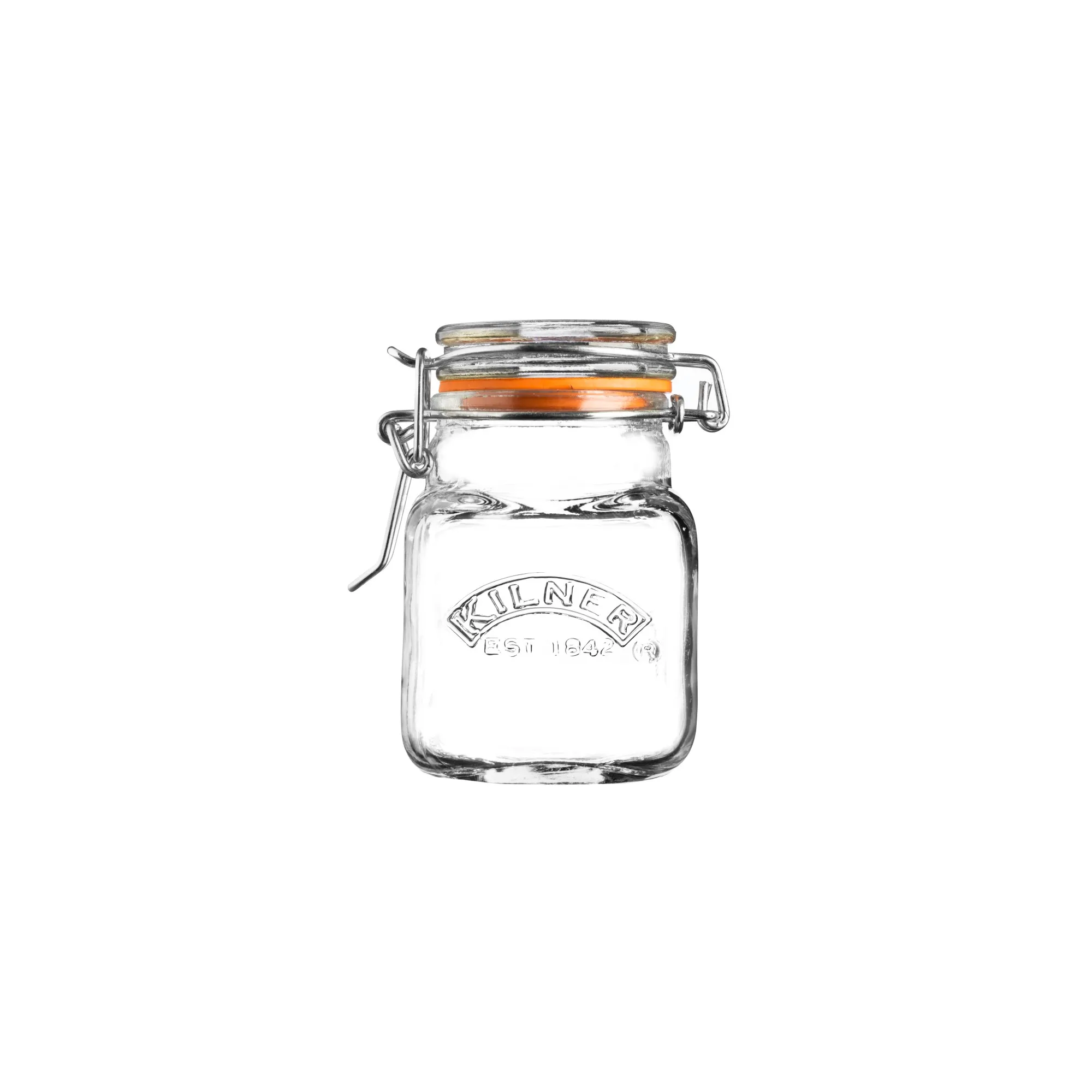 KILNER Square Clip Top Glass Small Spice Jar 70ml