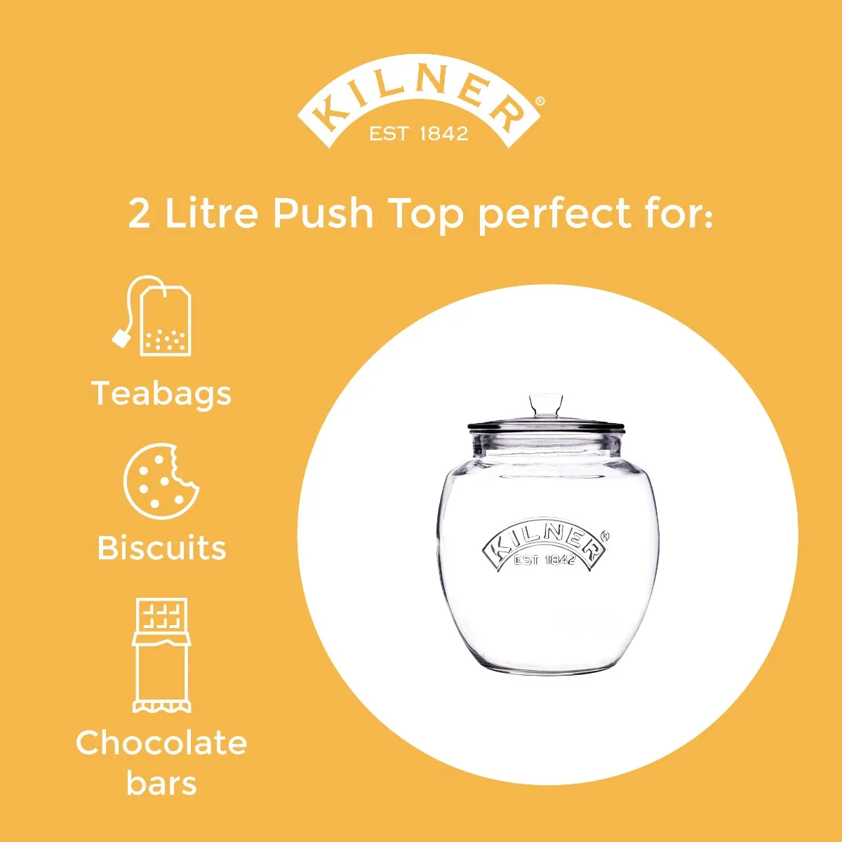 KILNER Universal Push Top Storage Jar 2 Litre - Image 6