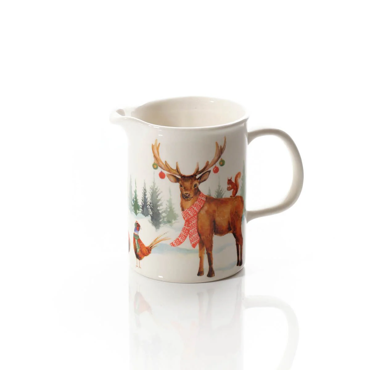 LANGS Christmas Frosted Forest Animal Ceramic Jug - Image 3
