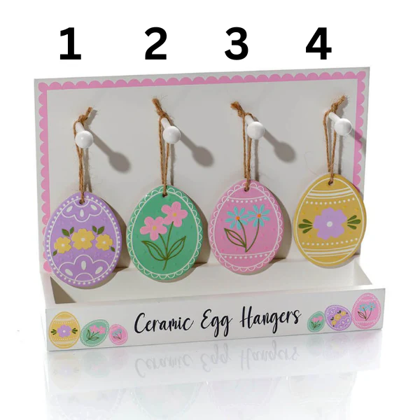 LANGS Easter Ceramic 3D Egg Hanger 9cm - 1Pc - Image 2