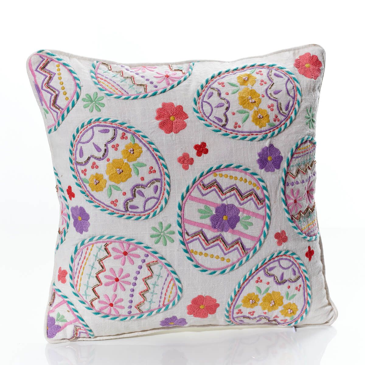 LANGS Embroidered Easter Eggs Cushion 35x35cm - Image 2