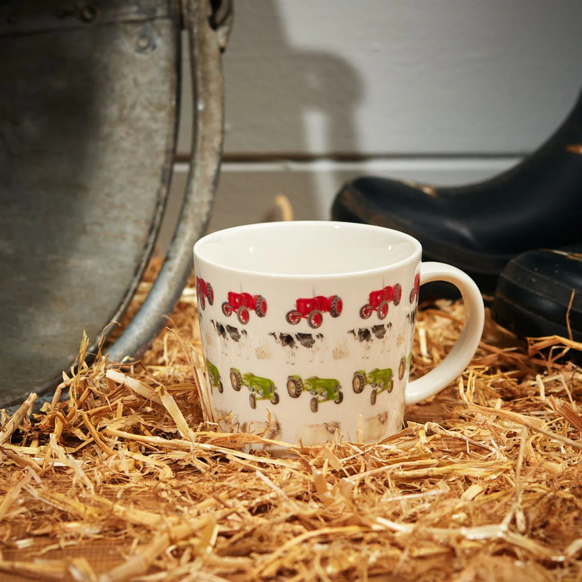 LANGS White Tractor Farm Mug