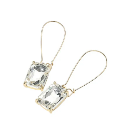 LAVEESHA Gold Crystal Drop Earrings
