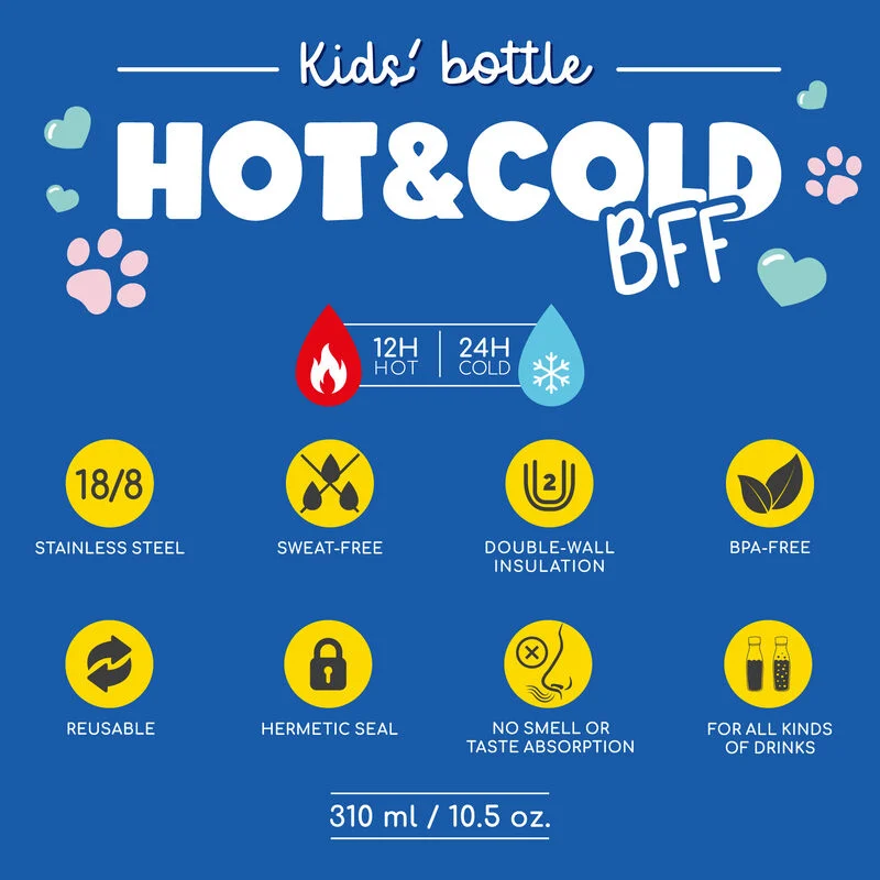 LEGAMI Kids' Vacuum Bottle - Hot&Cold BFF - Panda - Image 3