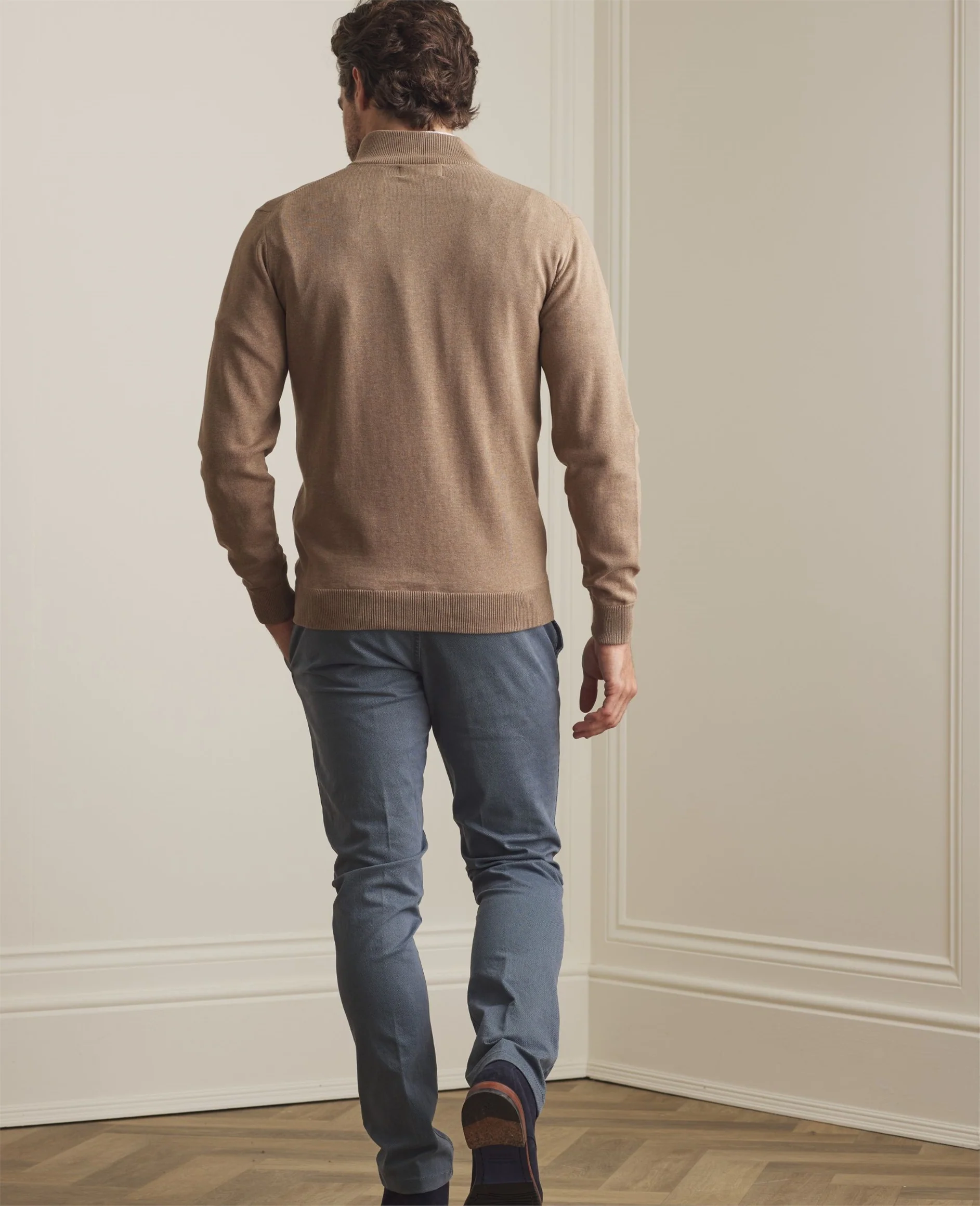 MAGEE Carn Quarter Zip - Sandy Brown - Image 4