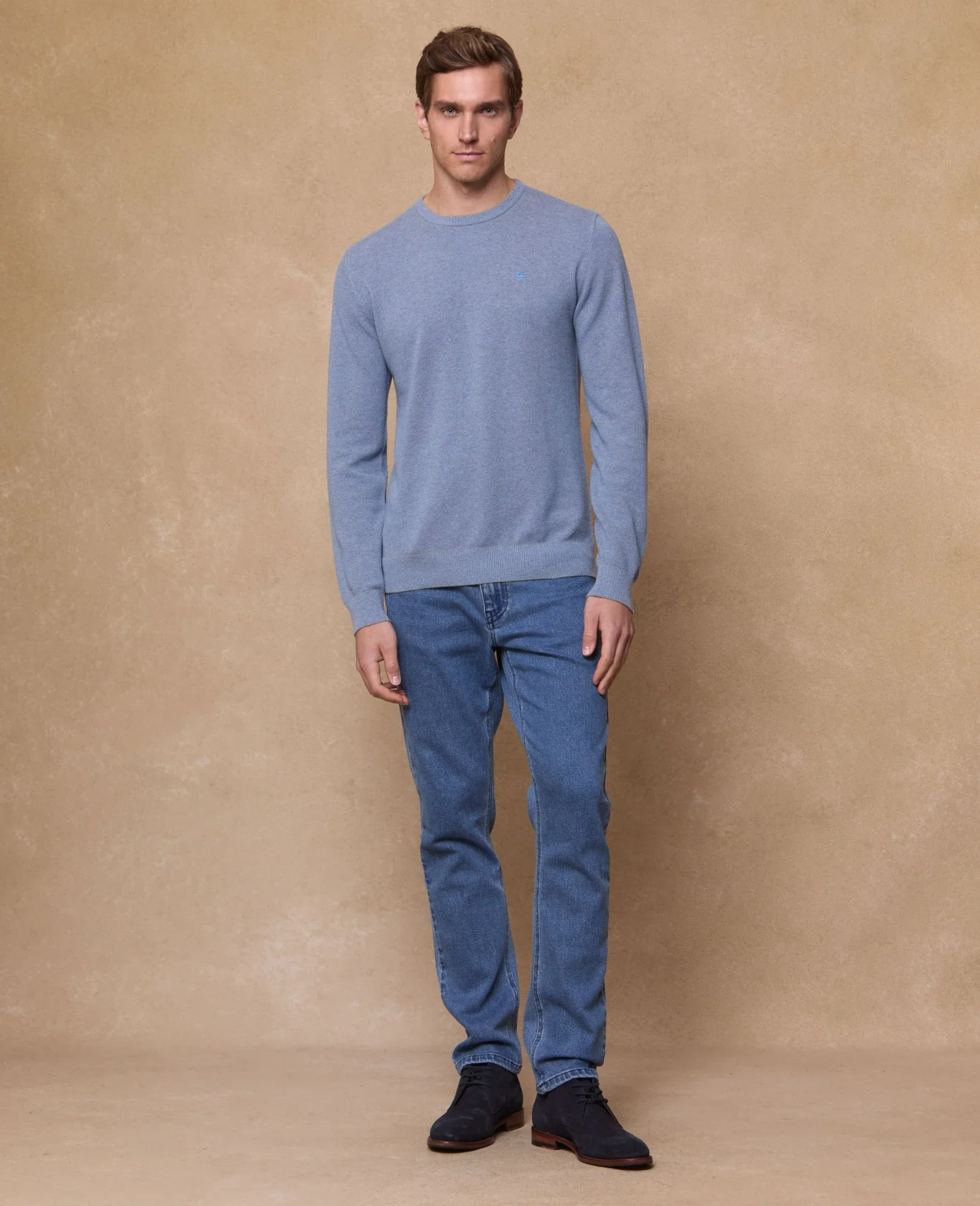 MAGEE Charlie Micro Crew Jumper - Sky Blue - Image 3