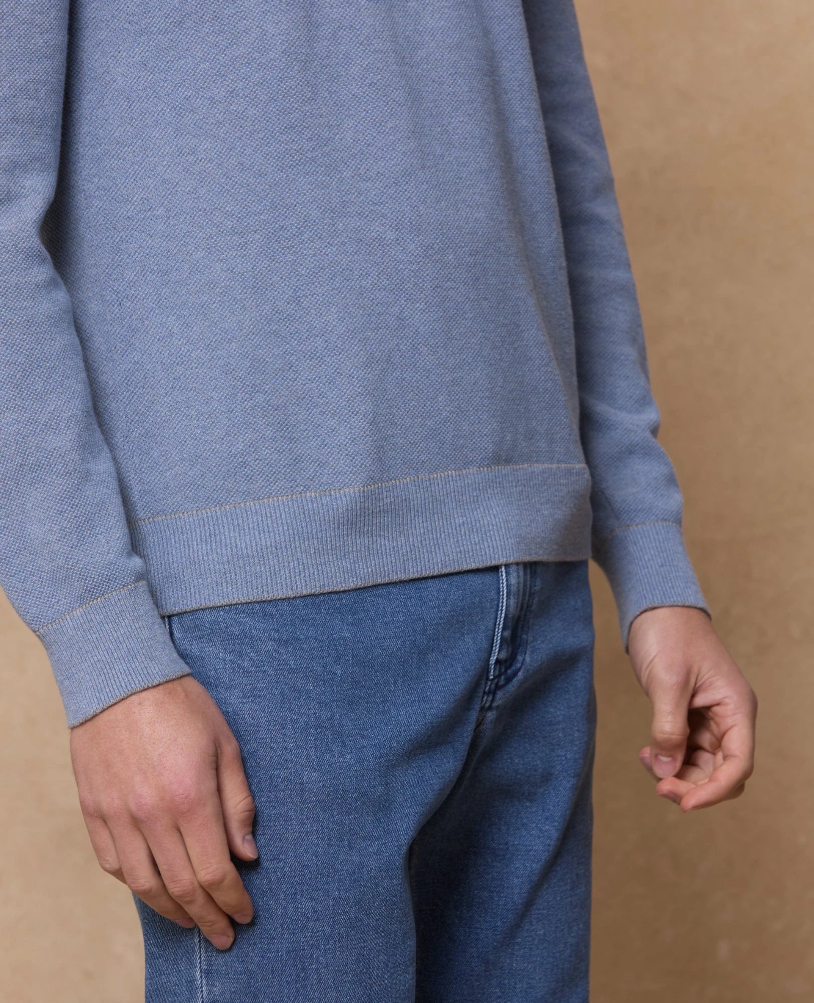 MAGEE Charlie Micro Crew Jumper - Sky Blue - Image 4