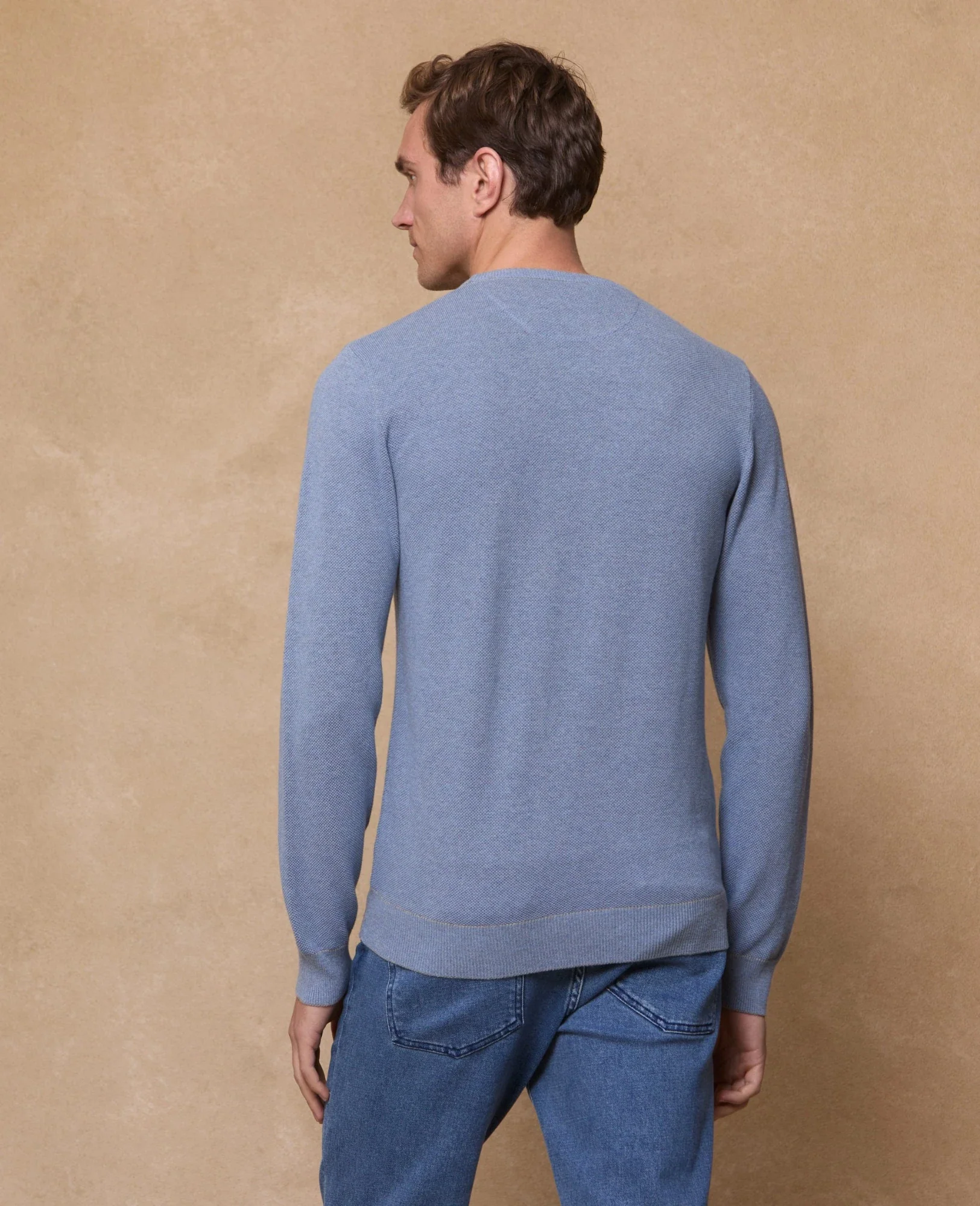 MAGEE Charlie Micro Crew Jumper - Sky Blue - Image 5