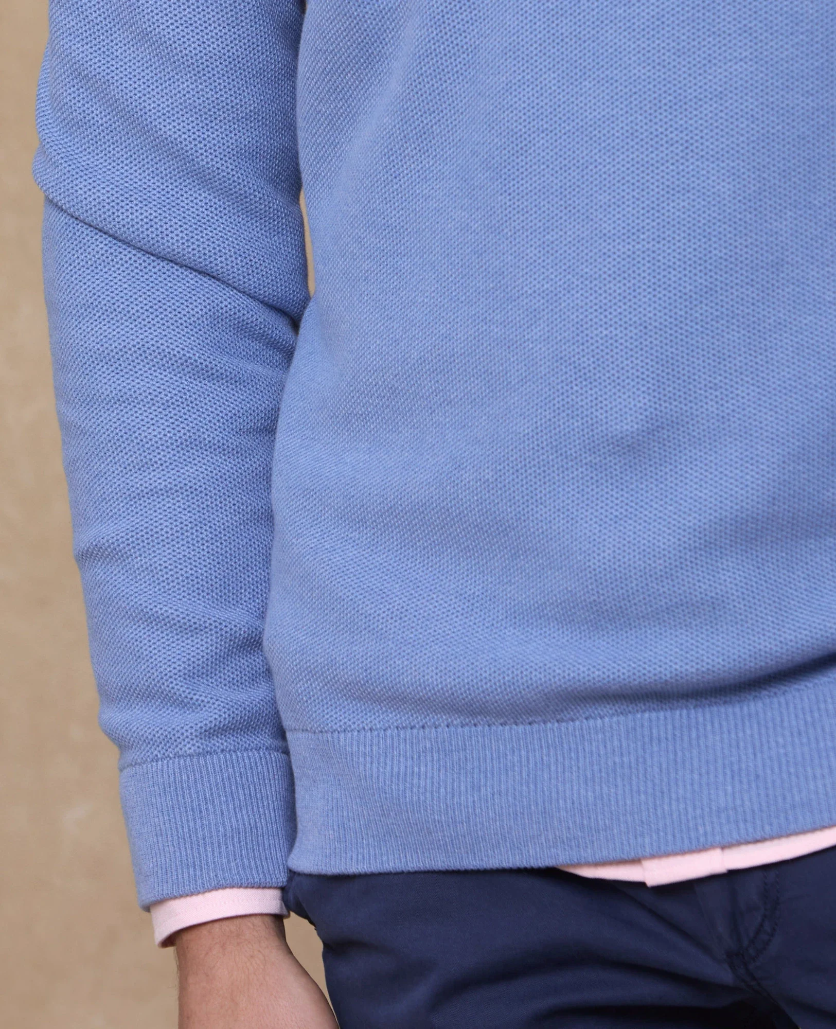 MAGEE Liam Cotton 1/4 Zip Jumper - Blue - Image 5