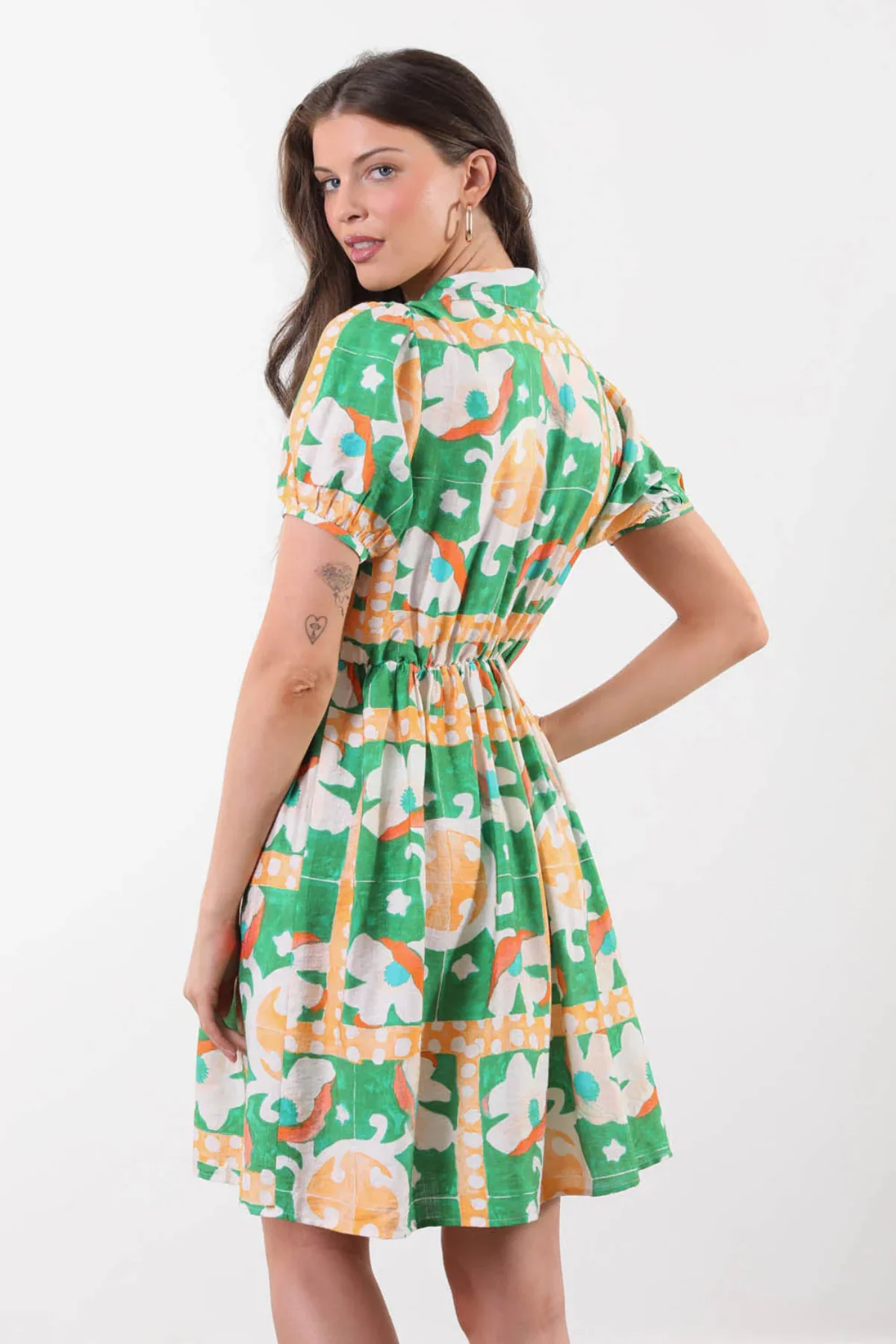 MARC ANGELO Summer Shirt Dress - Green - Image 4