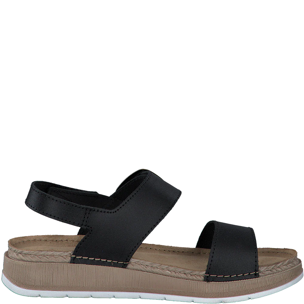 MARCO TOZZI Leather Strap Sandals - Black - Image 3