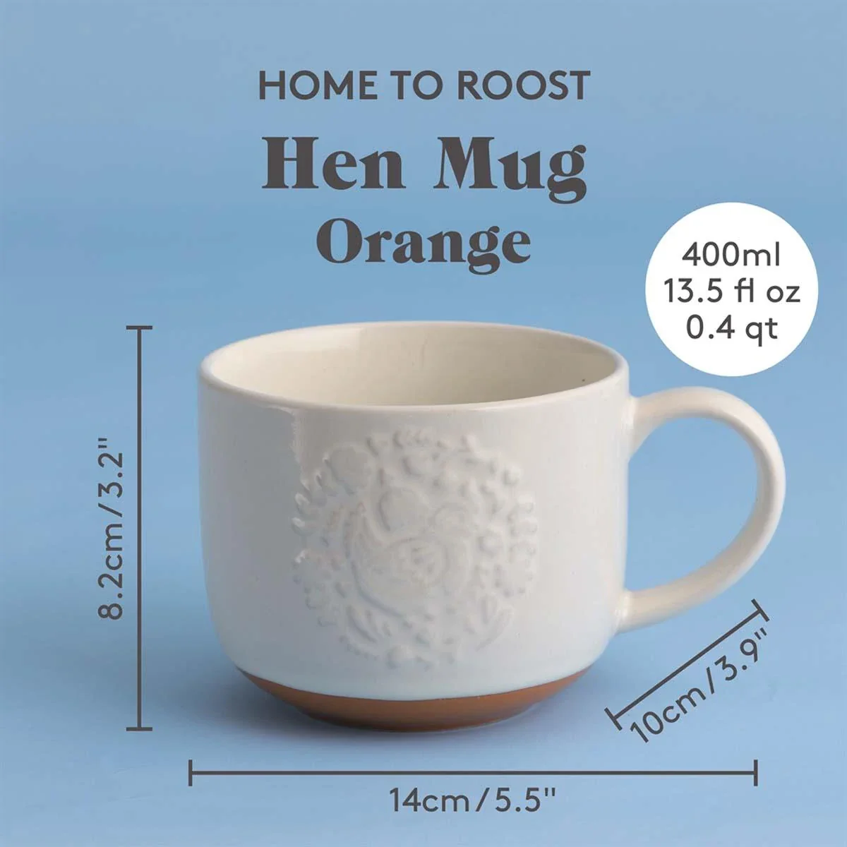 MASON CASH Folk Farmyard Hen Mug 400ml - Orange - Image 2