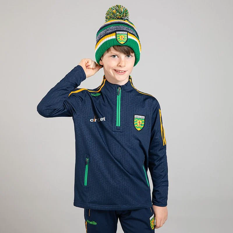 O'NEILLS Donegal GAA Kids' Hydra Fleece Half Zip Top - Navy/Green - Image 4