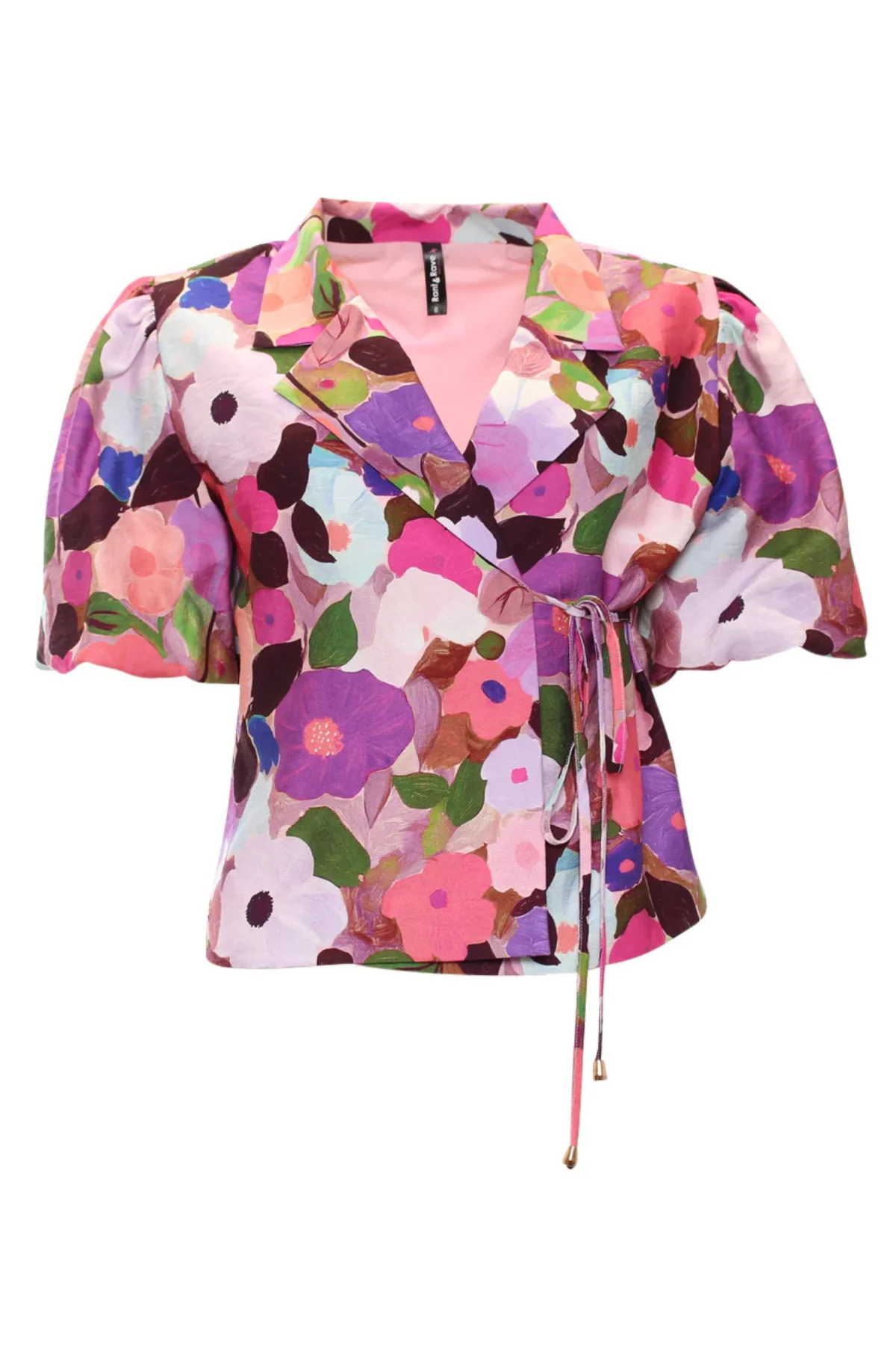 RANT & RAVE Morgan Floral Wrap Top - Pink - Image 4