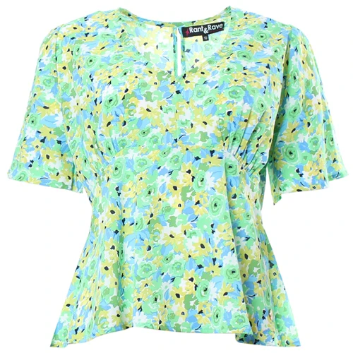 RANT & RAVE Aisling V-Neck Top - Green - Image 3