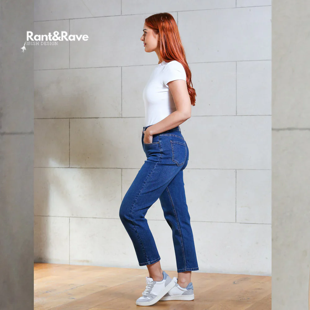 RANT & RAVE : Jolene Mom Crop Jeans - Mid Blue - Image 2