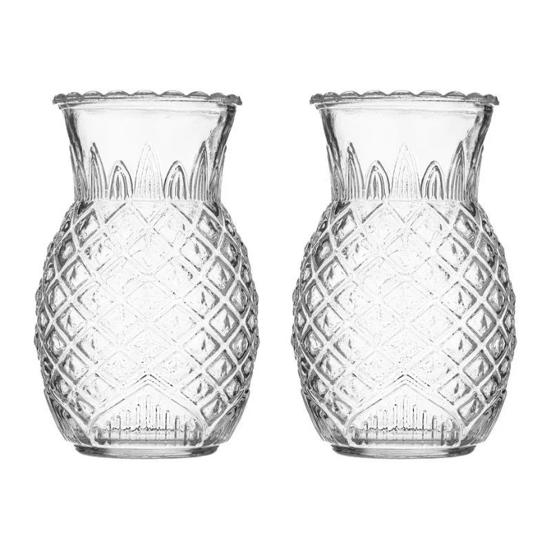 RAVENHEAD Entertain Pineapple-Shaped Tropical Cocktail Glasses – Set of 2 - Image 3