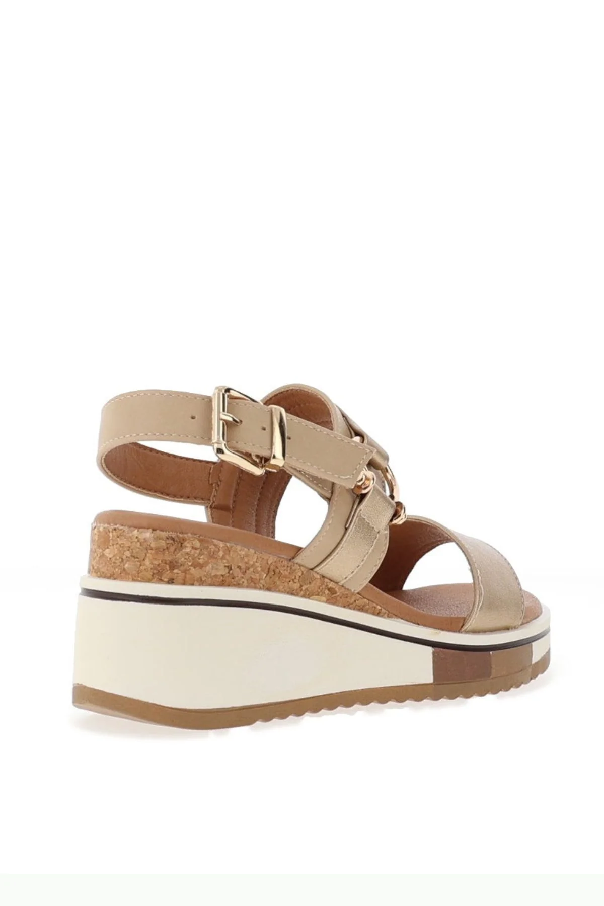REDZ Double Strap Wedge Sandal - Gold - Image 4
