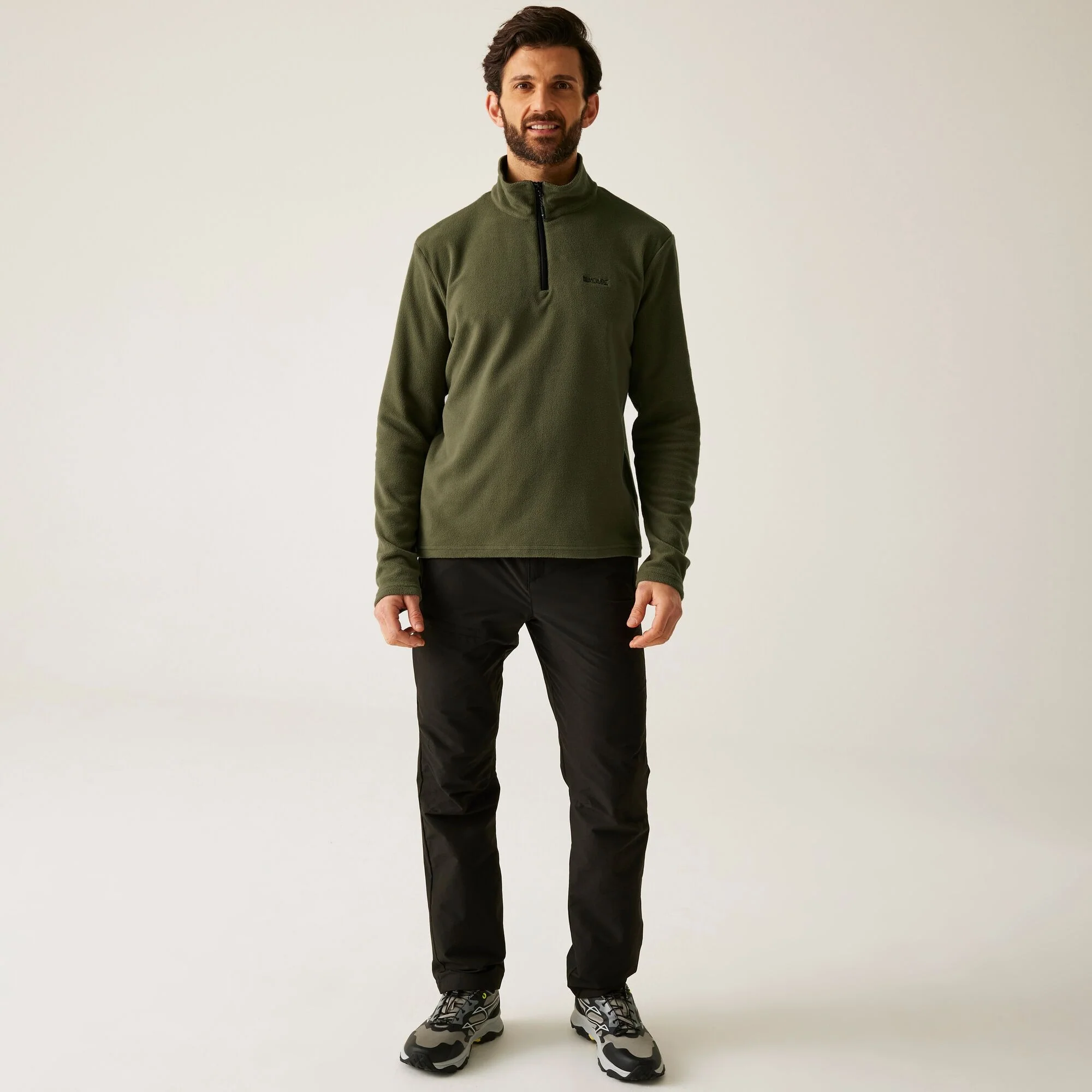 REGATTA Men's Thompson Lightweight Half Zip Fleece - Olive - Image 3