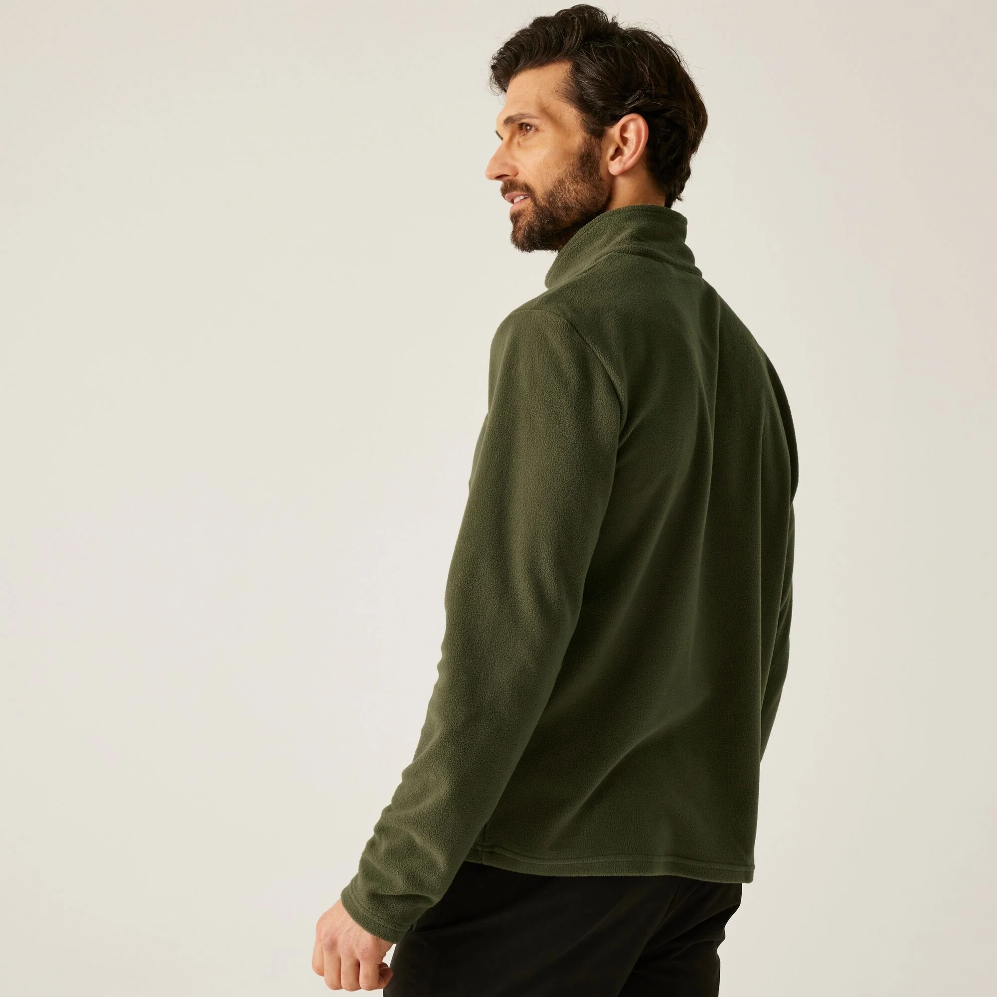 REGATTA Men's Thompson Lightweight Half Zip Fleece - Olive - Image 4