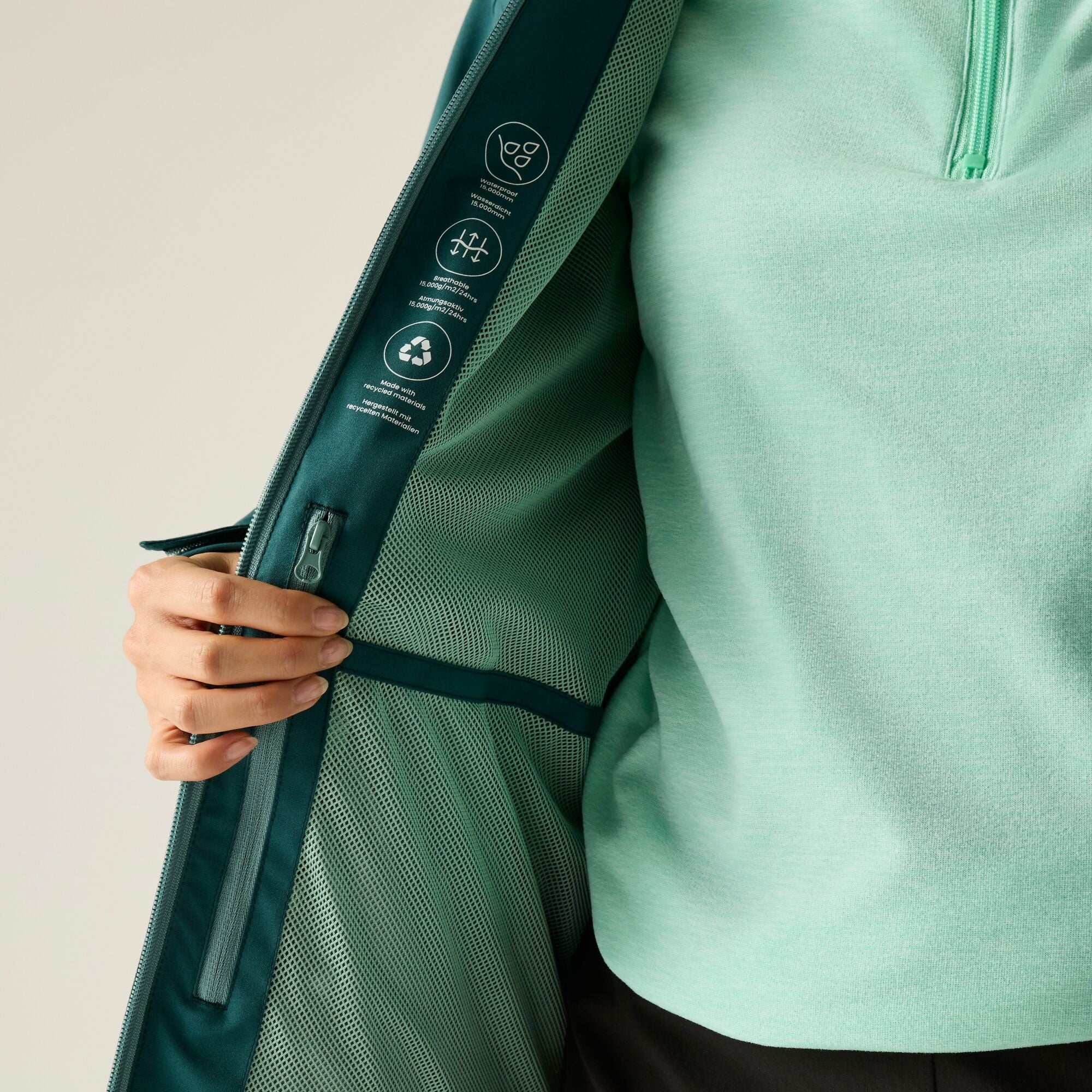 REGATTA Women's Birchdale II Waterproof Jacket - Teal - Image 4