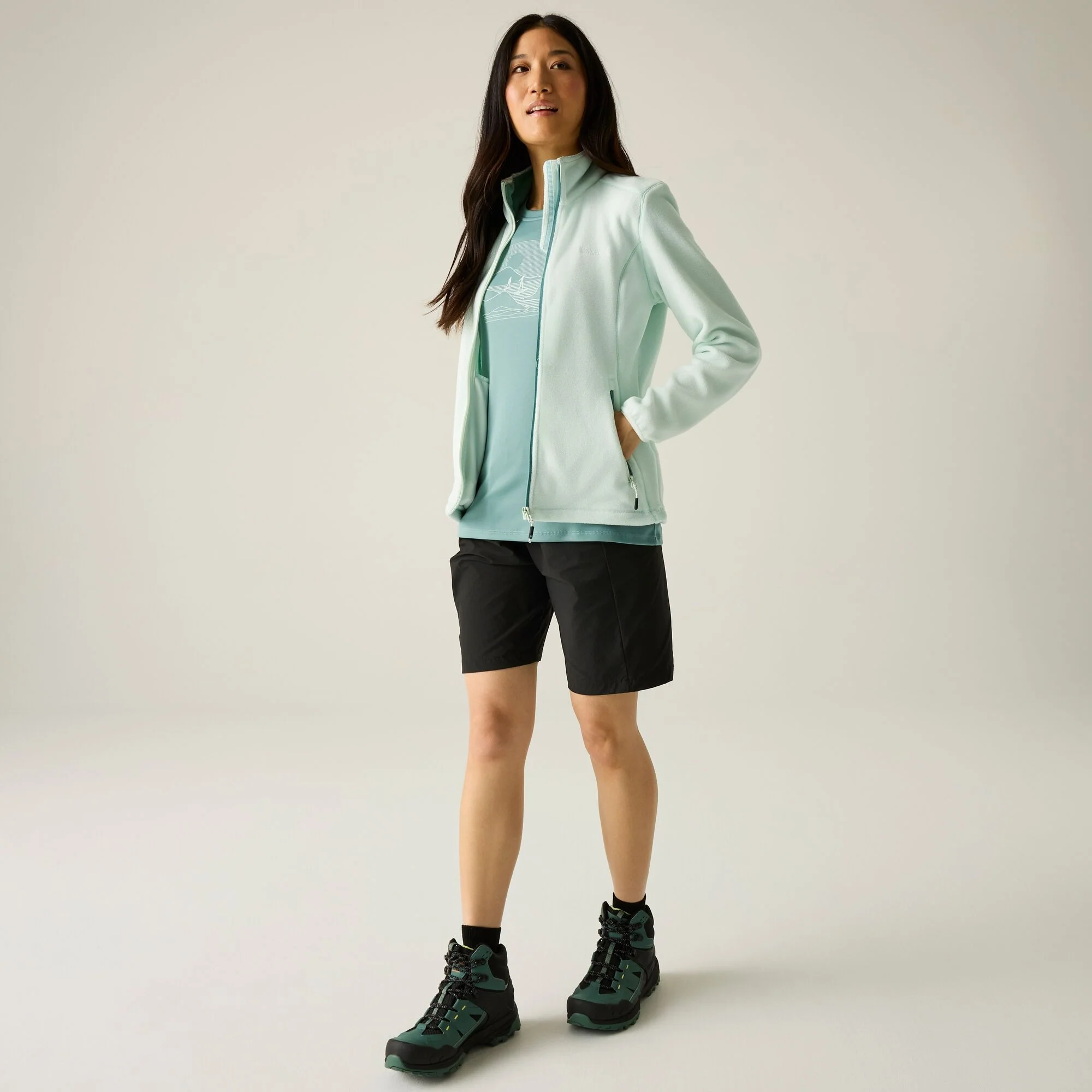 REGATTA Women's Floreo IV Full Zip Fleece - Ocean Mist - Image 3