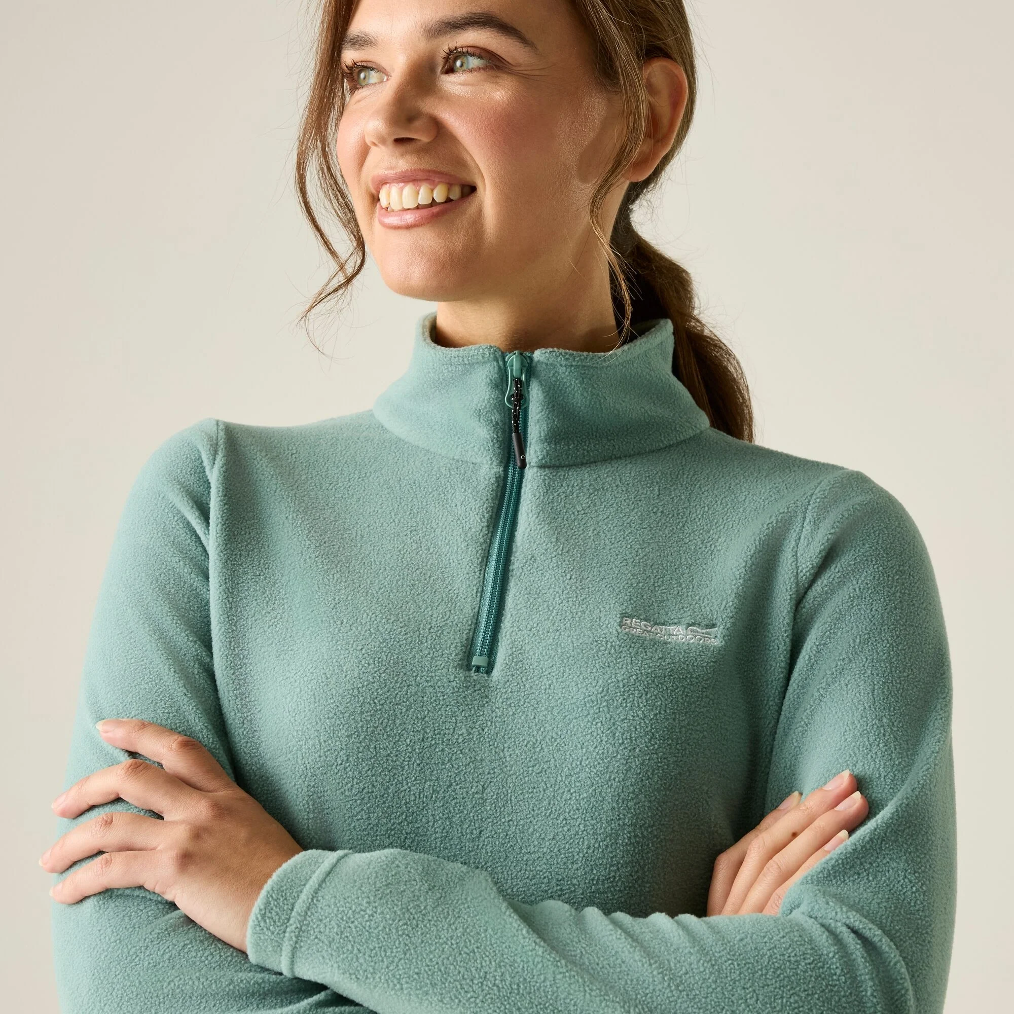 REGATTA Women's Sweethart Lightweight Half-Zip Fleece - Ivy Moss - Image 2