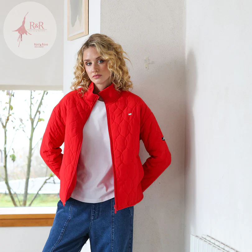RELAX & RENEW Aine Quilted Jacket - Red - Image 2