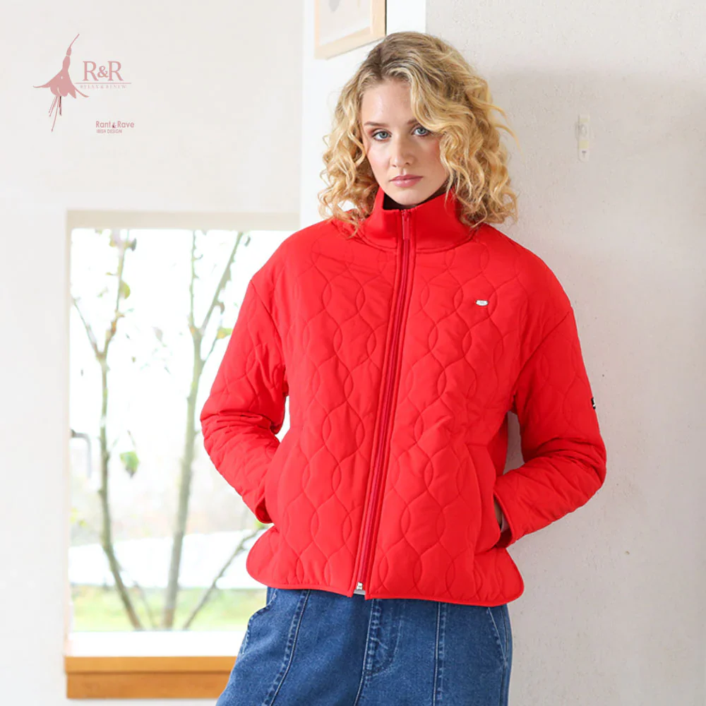 RELAX & RENEW Aine Quilted Jacket - Red - Image 3