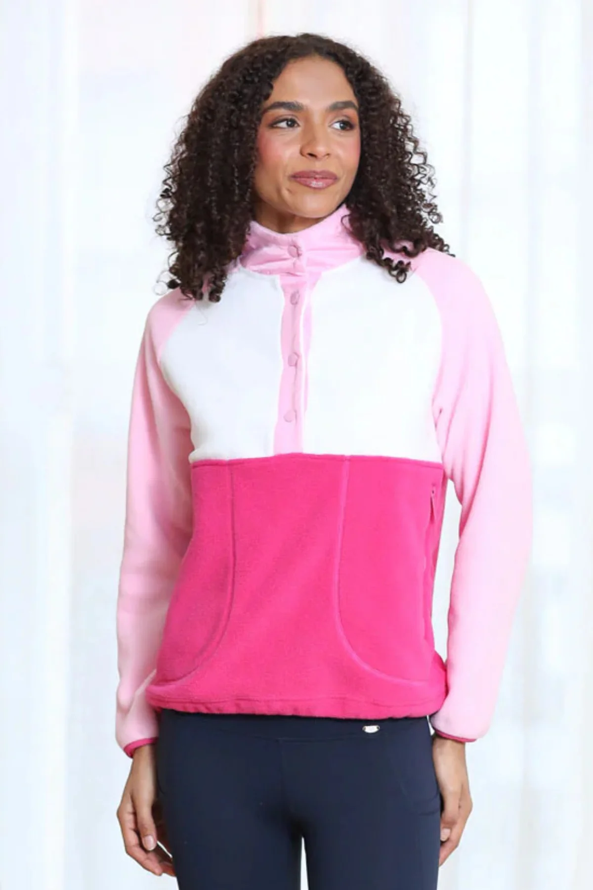RELAX & RENEW Emerson Half Zip Fleece - Pink Multi - Image 2