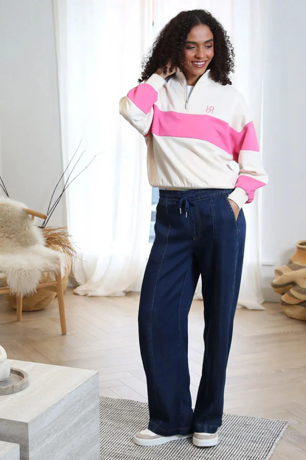 RELAX & RENEW Lana Wide Leg Trouser - Dark Wash - Image 3