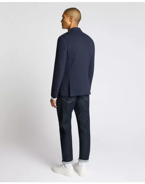 REMUS UOMO Slim Fit Cotton-Blend Antoni Jacket - Navy - Image 3