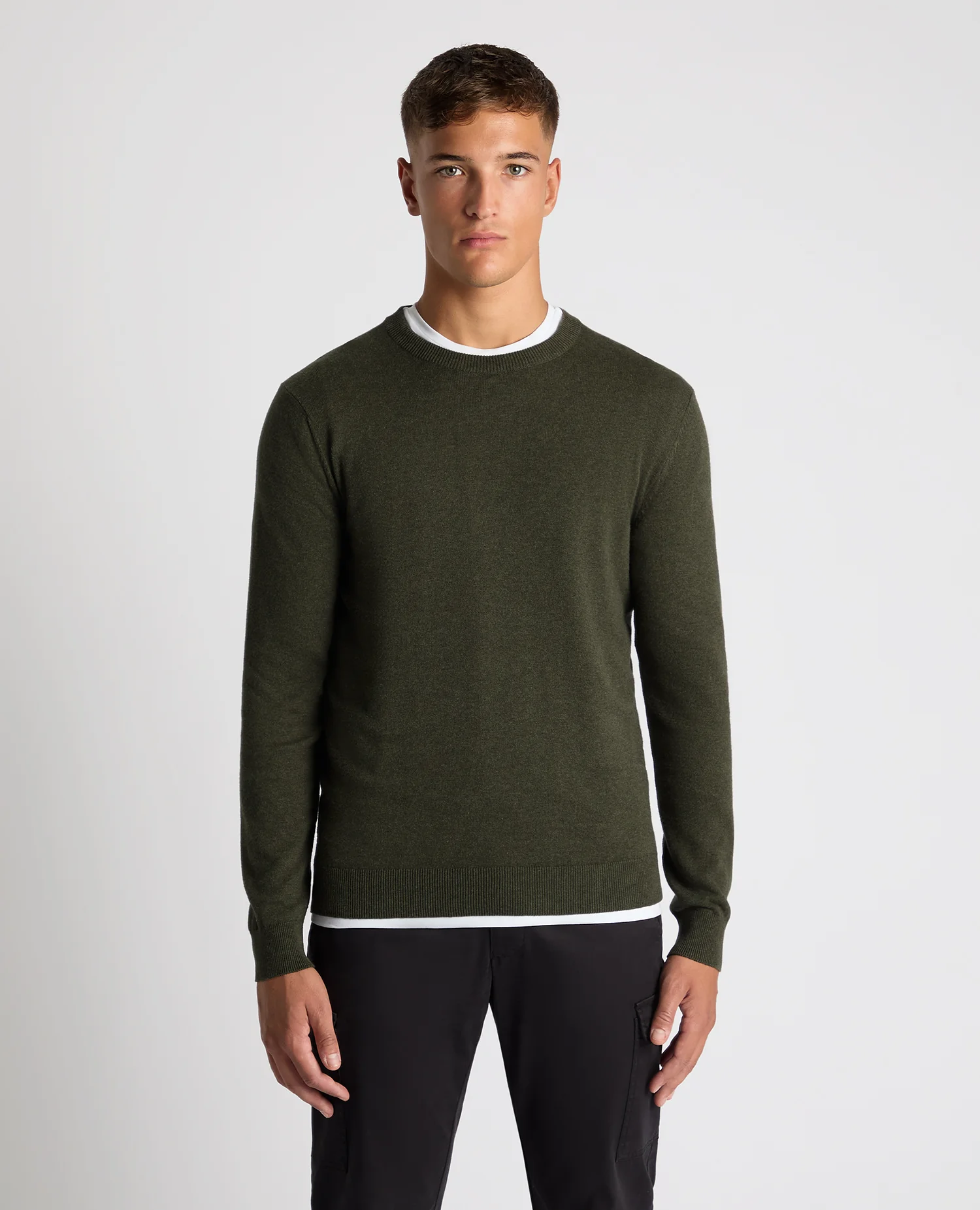 REMUS UOMO Crew Neck Sweater - Khaki