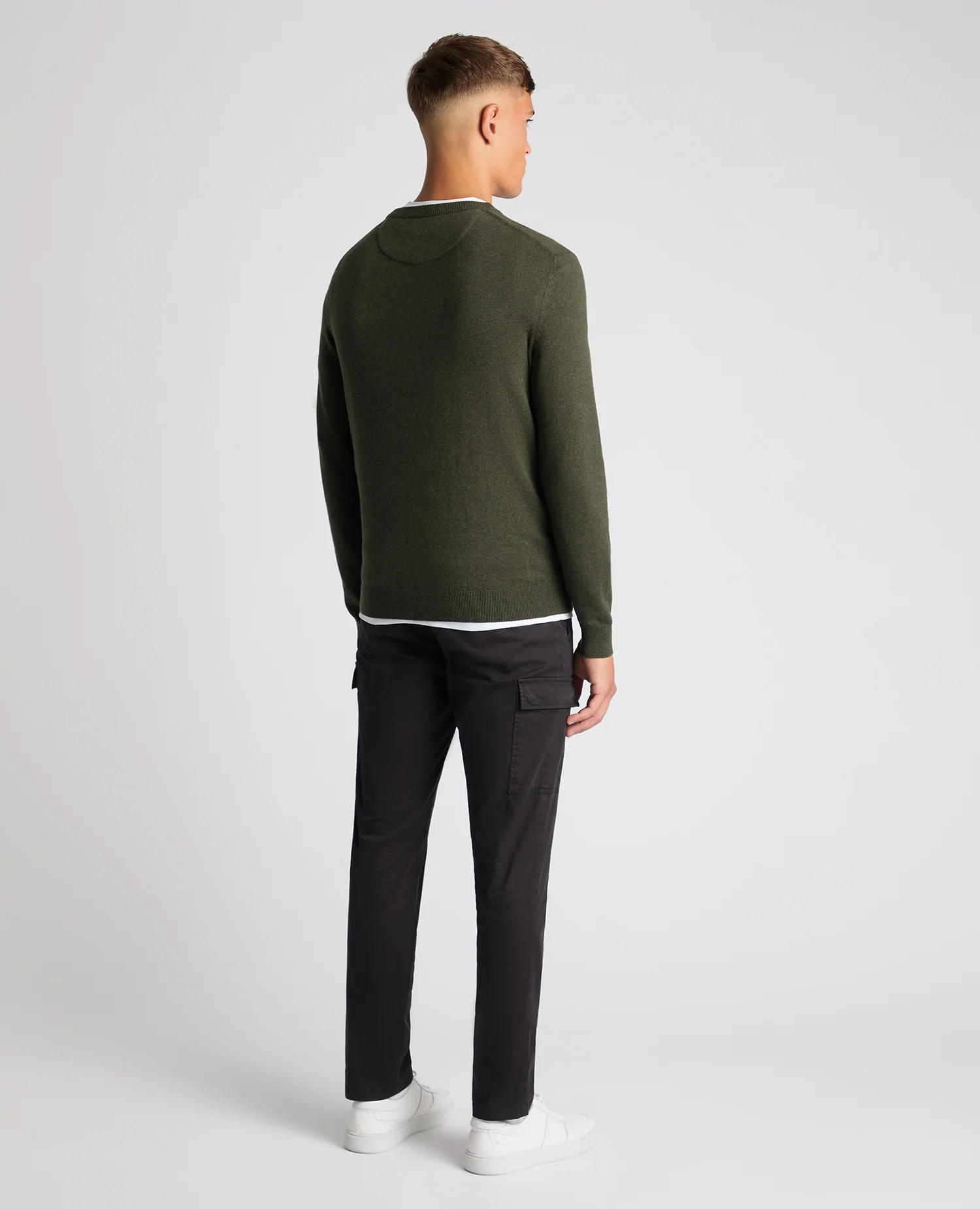 REMUS UOMO Crew Neck Sweater - Khaki - Image 4
