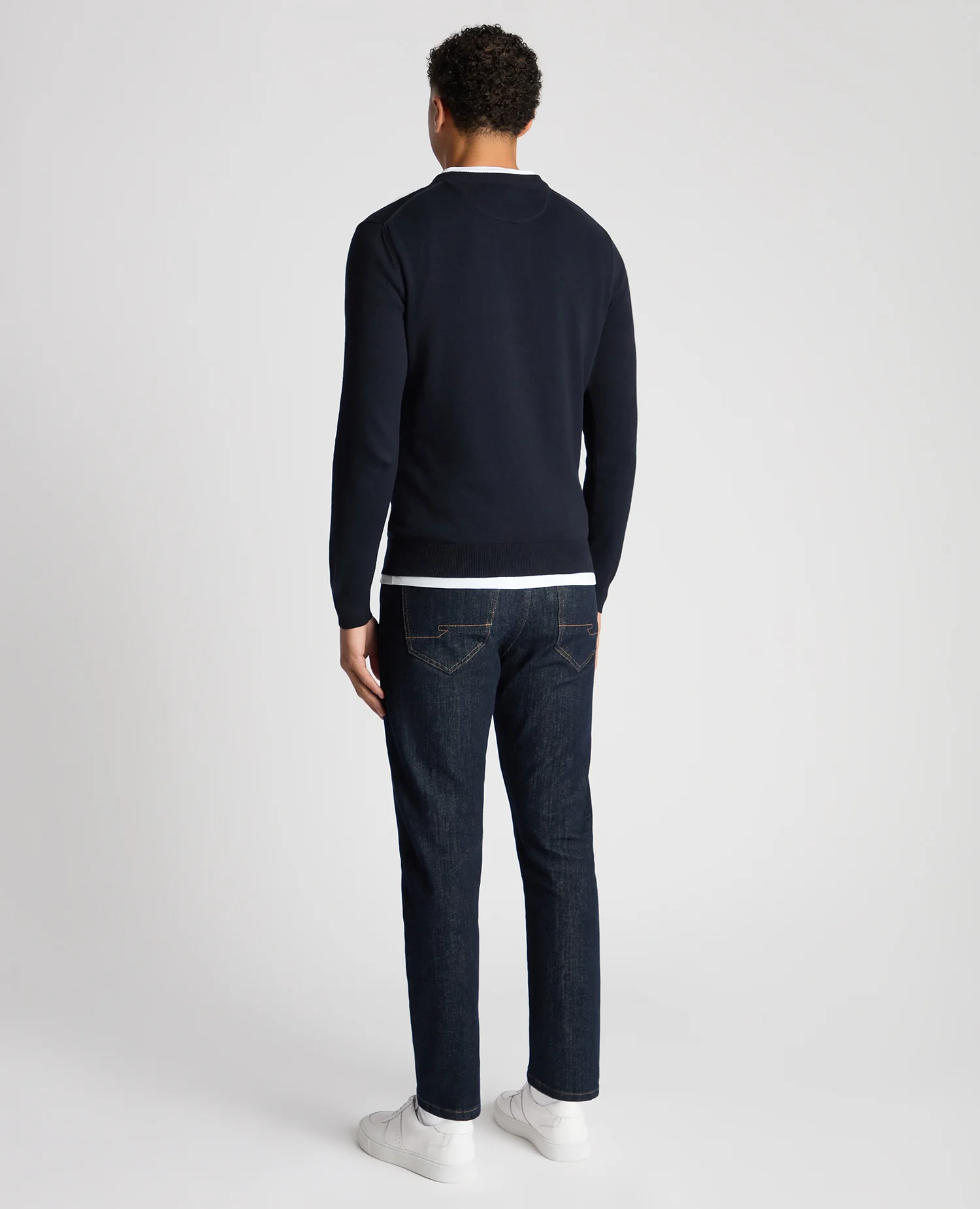 REMUS UOMO Crew Neck Sweater - Navy - Image 4