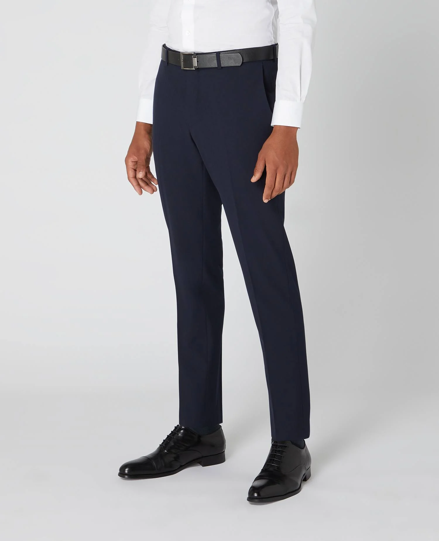 REMUS UOMO Leroy Dress Trousers with a Belt - Navy